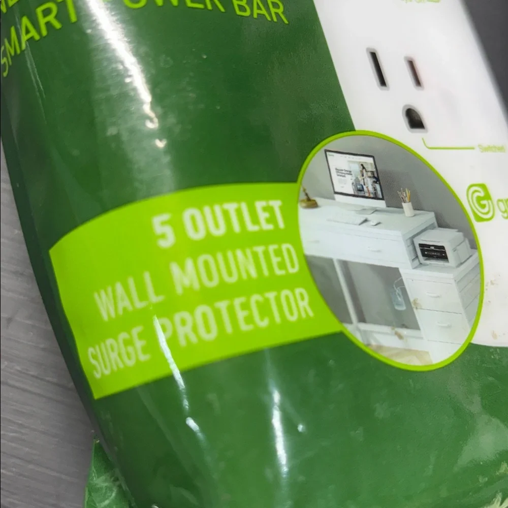 Greenlite 5 Outlet Advanced Power Strip Tier 1 Wall Mount Smart Surge Protector